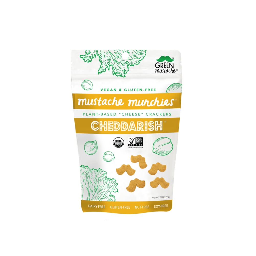 GREEN MUSTACHE Green Mustache Crackers Vegan Cheddarish, 4 Oz