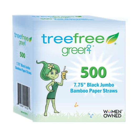 GREEN2 GREEN2 Bamboo Paper Straws Blacked Unwrapped 7.75", 10 bx