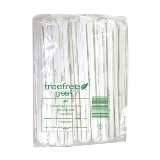 GREEN2 GREEN2 Bamboo Paper Straws Wrapped 10.25", 12 bg