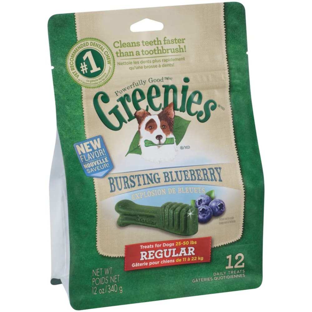 Greenies Blueberry Flavor Dog Dental Treat 12 oz 12 Count Regular - Pet Supplies - Greenies
