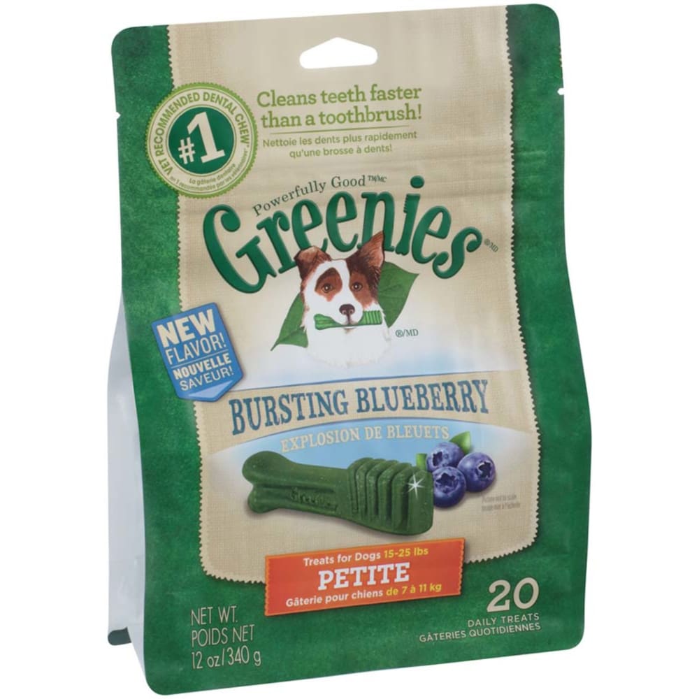 Greenies Dog Dental Treats Blueberry 1ea/12 oz 20 ct Petite - Pet Supplies - Greenies