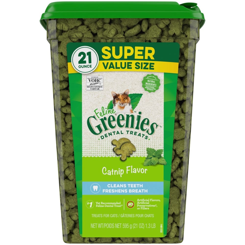Greenies FELINE Cat Dental Treat Catnip Flavor 21 oz - Pet Supplies - Greenies