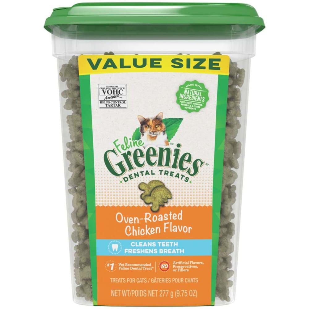 Greenies FELINE Cat Dental Treat Oven Roasted Chicken Flavor 9.75 oz - Pet Supplies - Greenies
