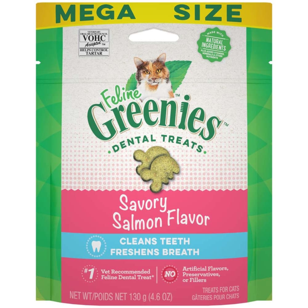 Greenies FELINE Cat Dental Treat Savory Salmon Flavor 4.6 oz - Pet Supplies - Greenies