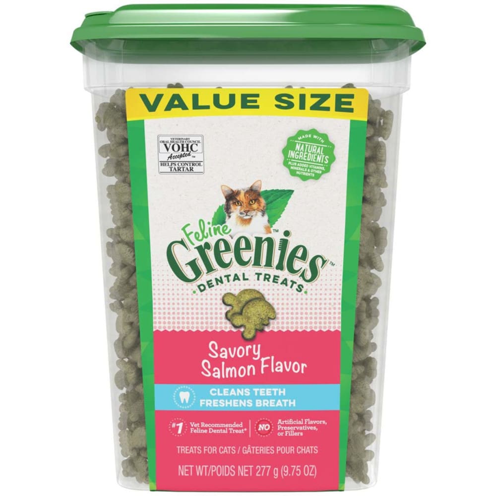 Greenies FELINE Cat Dental Treat Savory Salmon Flavor 9.75 oz - Pet Supplies - Greenies
