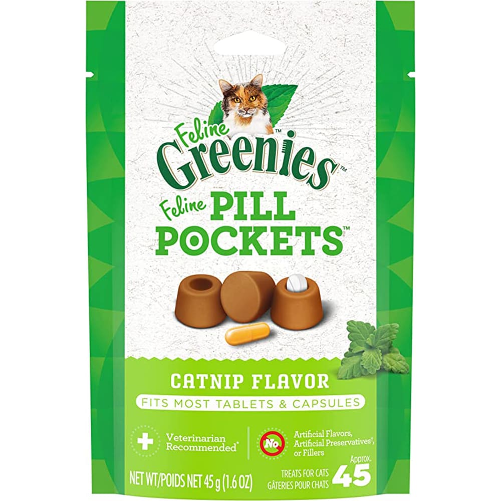 Greenies Feline Pill Pockets Cat Treats Catnip; 1ea-1.6 oz - Pet Supplies - Greenies