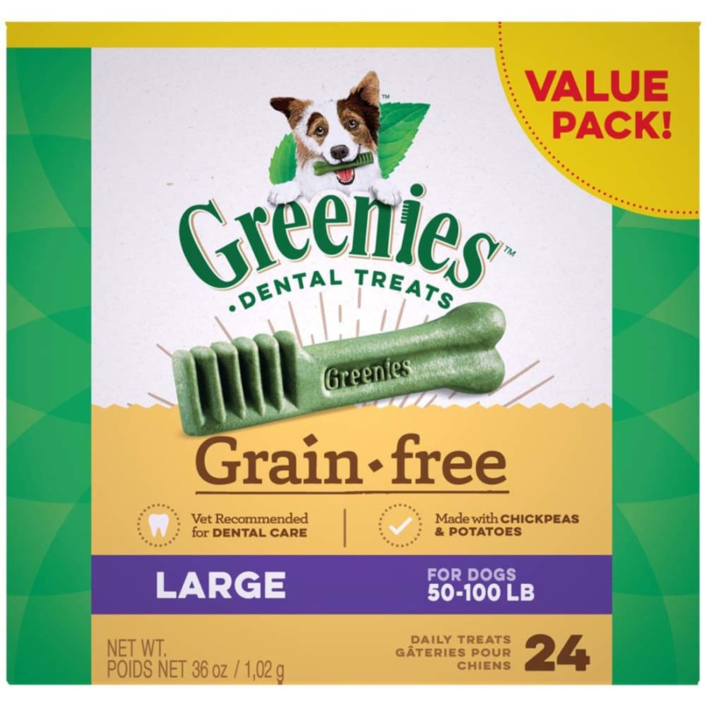 Greenies Grain-Free Dog Dental Treat 36 oz 24 Count Large - Pet Supplies - Greenies