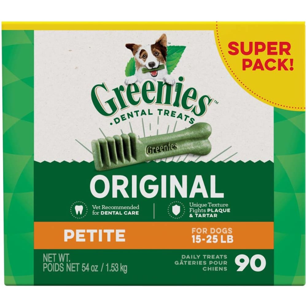 Greenies Original Dog Dental Treat 54 oz 90 Count Petite - Pet Supplies - Greenies