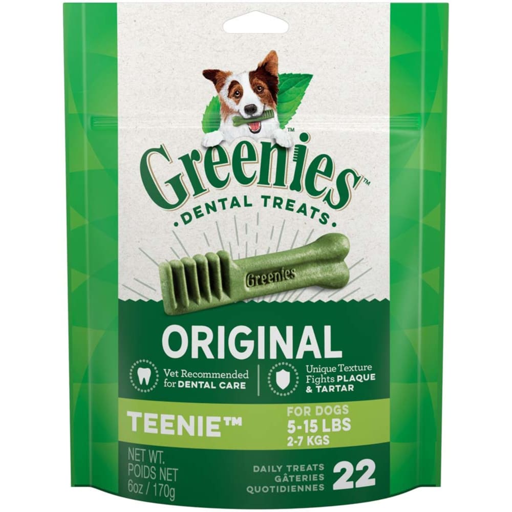 Greenies Original Dog Dental Treat 6 oz 22 Count Teenie - Pet Supplies - Greenies