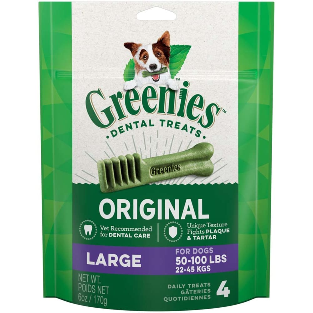 Greenies Original Dog Dental Treat 6 oz 4 Count Large - Pet Supplies - Greenies