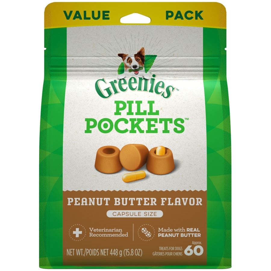 Greenies Pill Pockets for Capsules Dog Treats Peanut Butter 1ea/15.8 oz - Pet Supplies - Greenies