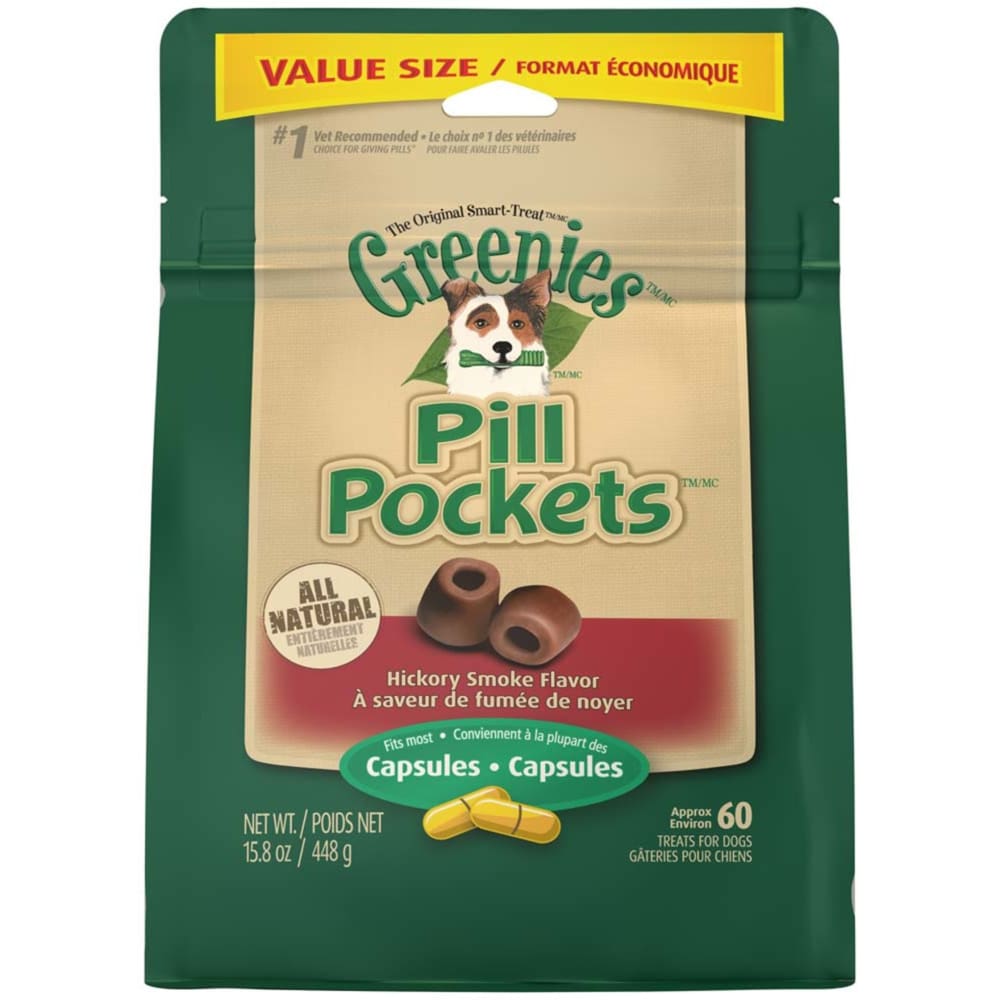 Greenies Pill Pockets for Capsules Hickory Smoke 1ea/60 ct 15.8 oz - Pet Supplies - Greenies
