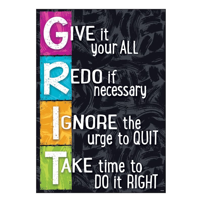 Grit Poster (Pack of 12) - Motivational - Trend Enterprises Inc.