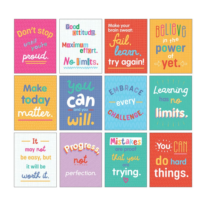 Growth Mindset Quotes Mini Posters (Pack of 6) - Motivational - Carson Dellosa Education