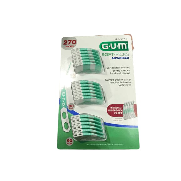 GUM Soft-Picks Advanced Dental Picks, 270 Count - ShelHealth.Com