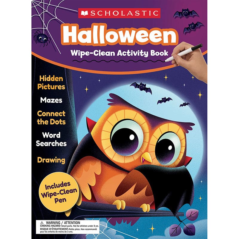 Halloween Wipe-Clean Activity Book (Pack of 6) - Holiday/Seasonal - Scholastic Teaching Resources
