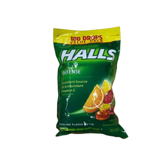 Halls Defense Assorted Citrus Dietary Supplement Drops, 180 ct. - ShelHealth.Com