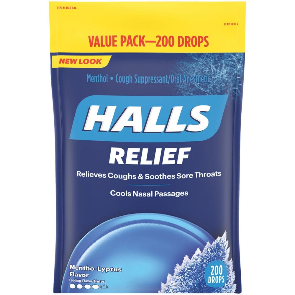 HALLS Relief Mentho-Lyptus Cough Drops Value Pack (200 ct.) - Cough Cold & Flu - HALLS Relief