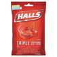 HALLS Triple Action Cough Drops Cherry 30/bag 12 Bags/box - Janitorial & Sanitation - HALLS