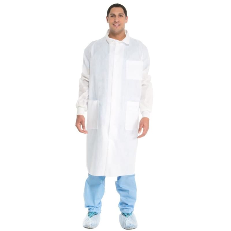 Halyard Lab Coat Large White Case of 25 - Apparel >> Lab Coats - Halyard
