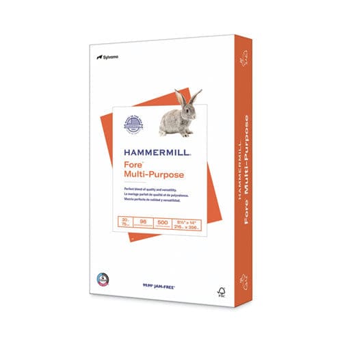 Hammermill Fore Multipurpose Print Paper 96 Bright 20 Lb Bond Weight 8.5 X 14 White 500/ream - School Supplies - Hammermill®