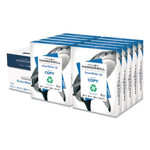 Hammermill Great White 30 Recycled Print Paper 92 Bright 20 Lb Bond Weight 8.5 X 14 White 500/ream - School Supplies - Hammermill®