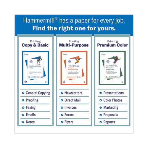 Hammermill Premium Color Copy Print Paper 100 Bright 28 Lb Bond Weight 8.5 X 14 Photo White 500/ream - School Supplies - Hammermill®