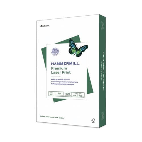 Hammermill Premium Laser Print Paper 98 Bright 24 Lb Bond Weight 11 X 17 White 500/ream - School Supplies - Hammermill®