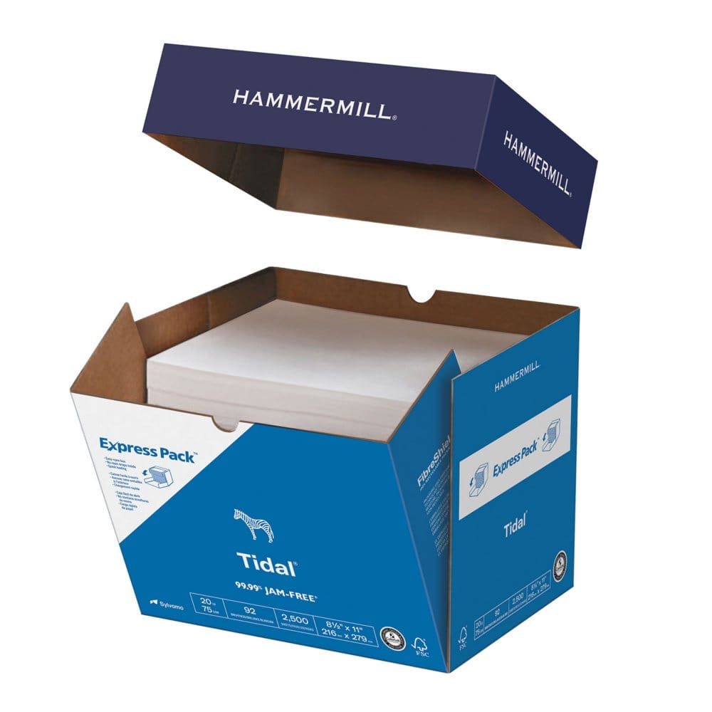 Hammermill Printer Paper Tidal 20lb Copy Paper 92 Bright 8.5x11 - Express Pack (2500 Sheets) - Copy Paper - Hammermill