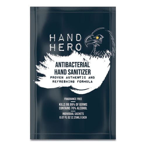 HAND HERO Antibacterial Sachet Gel Hand Sanitizer 0.07 Oz Unscented 50/box - Janitorial & Sanitation - HAND HERO