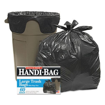 Handi-Bag Super Value Pack 30 Gal 0.65 Mil 30 X 33 Black 60/box - Janitorial & Sanitation - Handi-Bag®