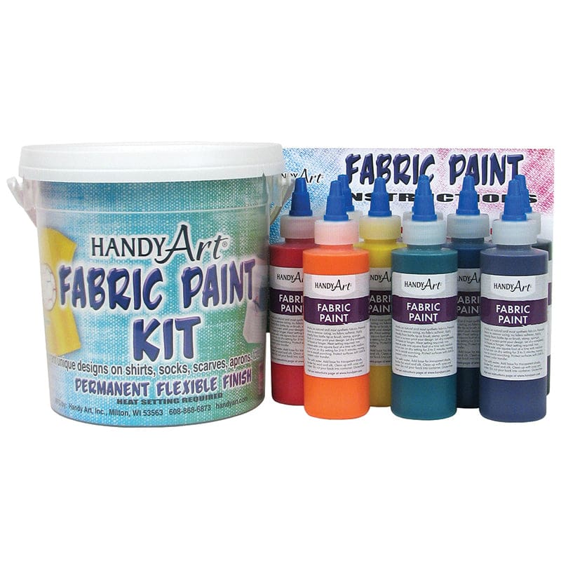 Handy Art Fabric Paint Bucket Kit 9 - 4Oz Bottles - Paint - Rock Paint Distributing Corp