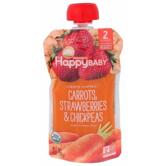 HAPPY BABY Happy Baby Carrots, Strawberries And Chickpeas Pouch, 4 Oz