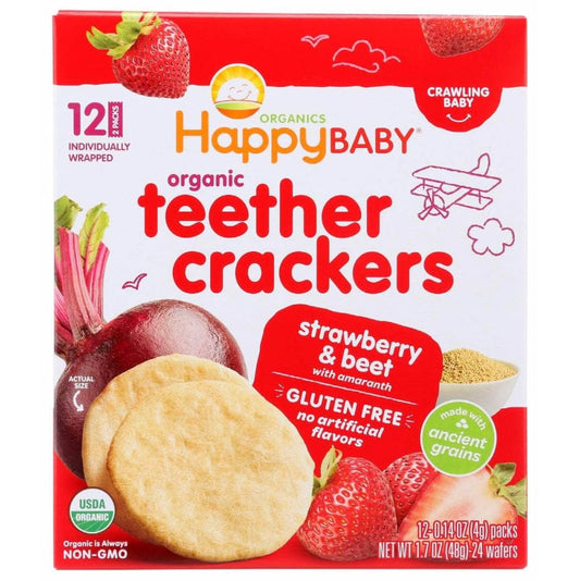 HAPPY BABY Happy Baby Cracker Teethr Strw Beet, 1.7 Oz