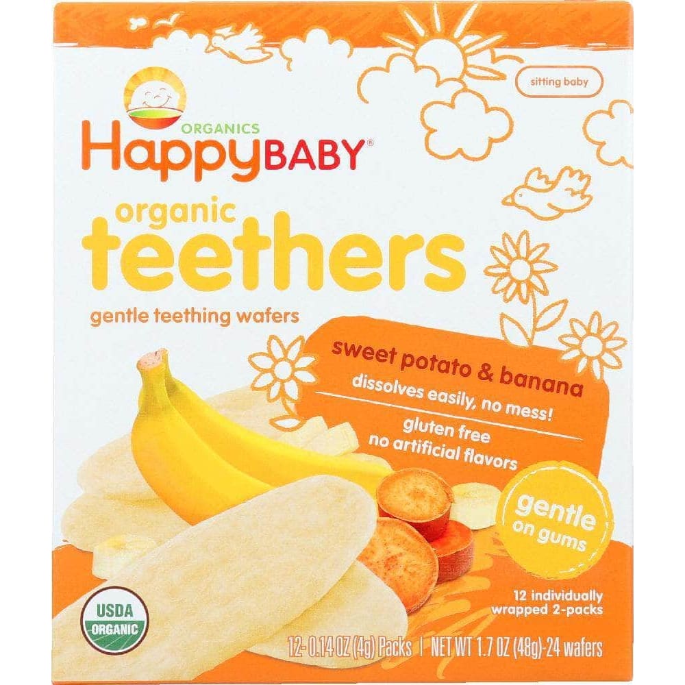 Happy Baby Happy Baby Gentle Teething Wafers Banana & Sweet Potato Org, 1.7 oz