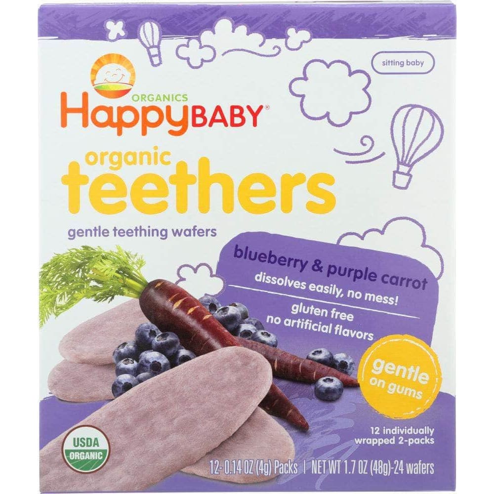 Happy Baby Happy Baby Gentle Teething Wafers Blueberry & Purple Carrot Org 1.7 oz