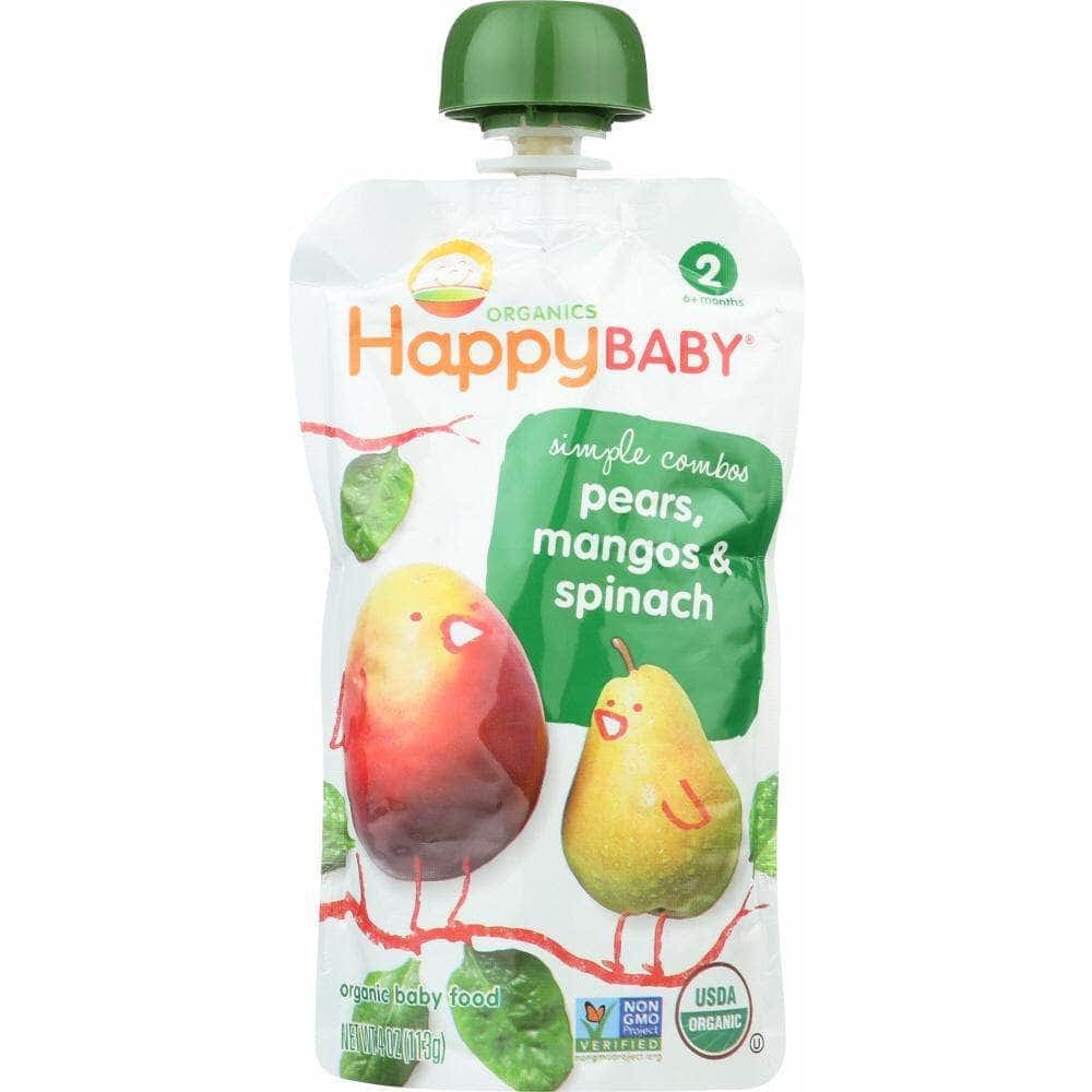 Happy Baby Happy Baby Organic Baby Food Stage 2 Spinach Mangos & Pears 6+ Months, 3.5 oz