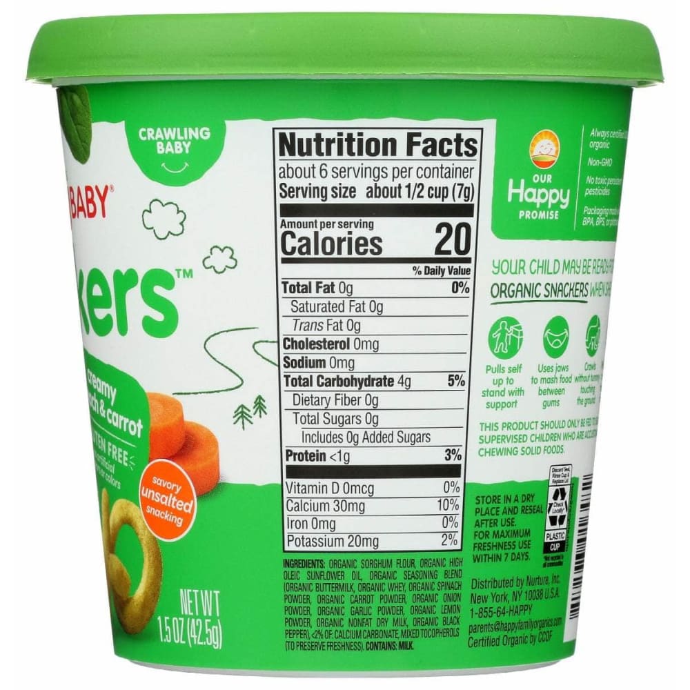 HAPPY BABY Happy Baby Snack Crmy Spnch Crrt Org, 1.5 Oz