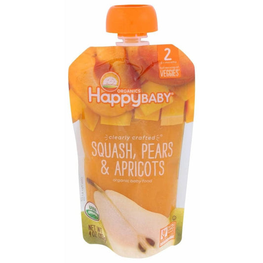 HAPPY BABY Happy Baby Squash, Pears And Apricots Pouch, 4 Oz