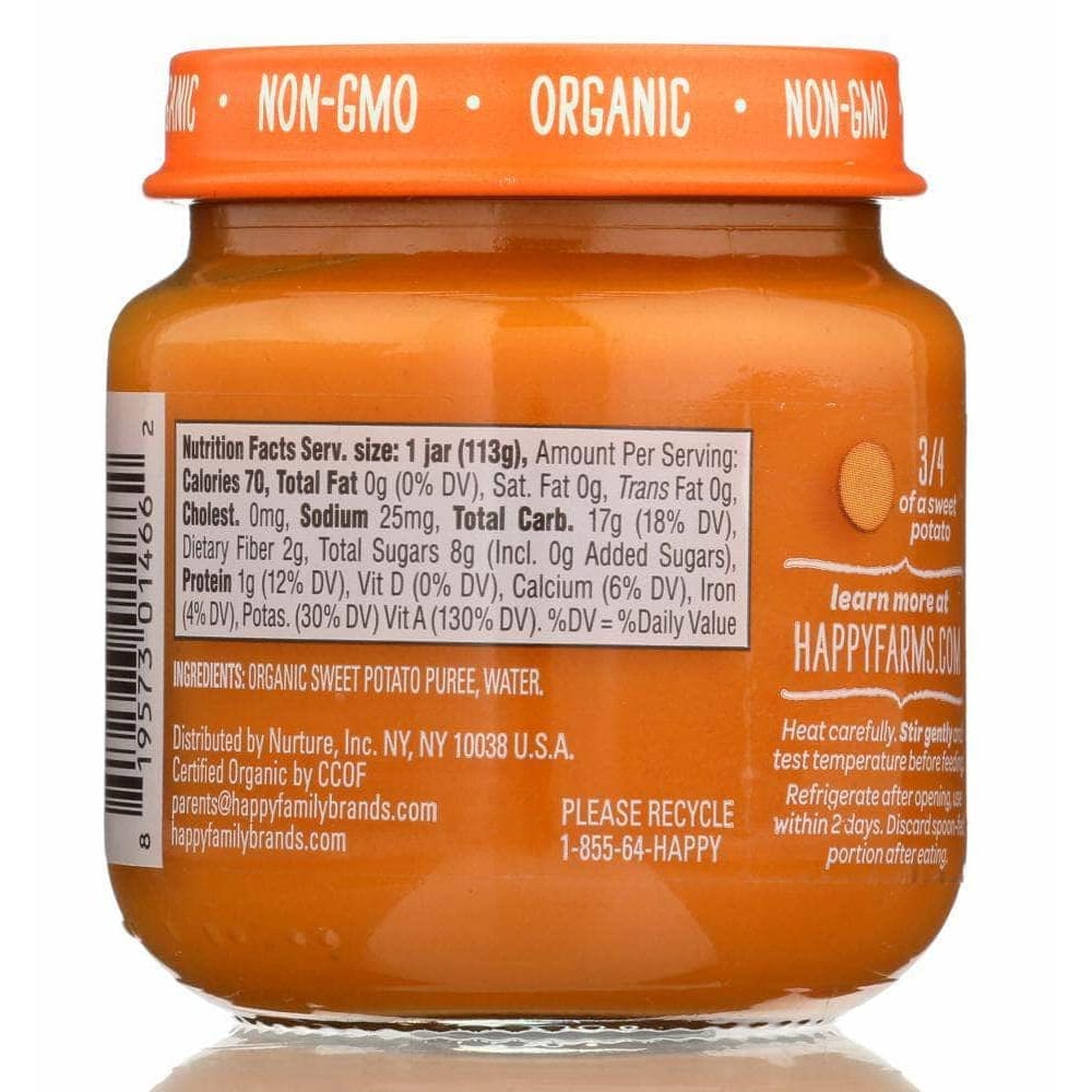 Happy Baby Happy Baby Stage 1 Sweet Potatoes Baby Food in Jar, 4 oz