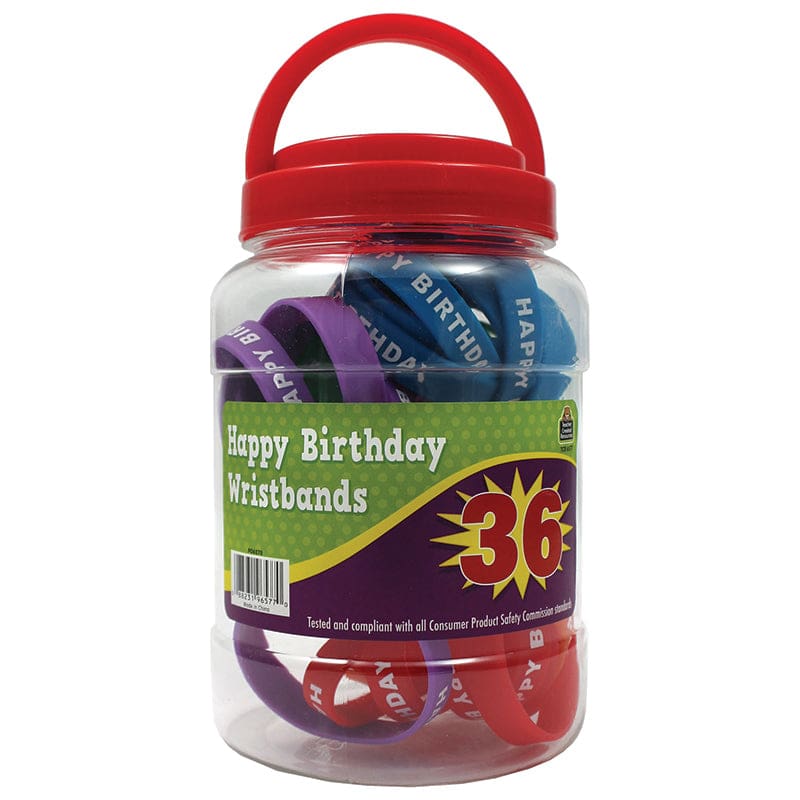 Happy Birthday Wristbands Jar 36Ct (Pack of 2) - Novelty - Teacher Created Resources