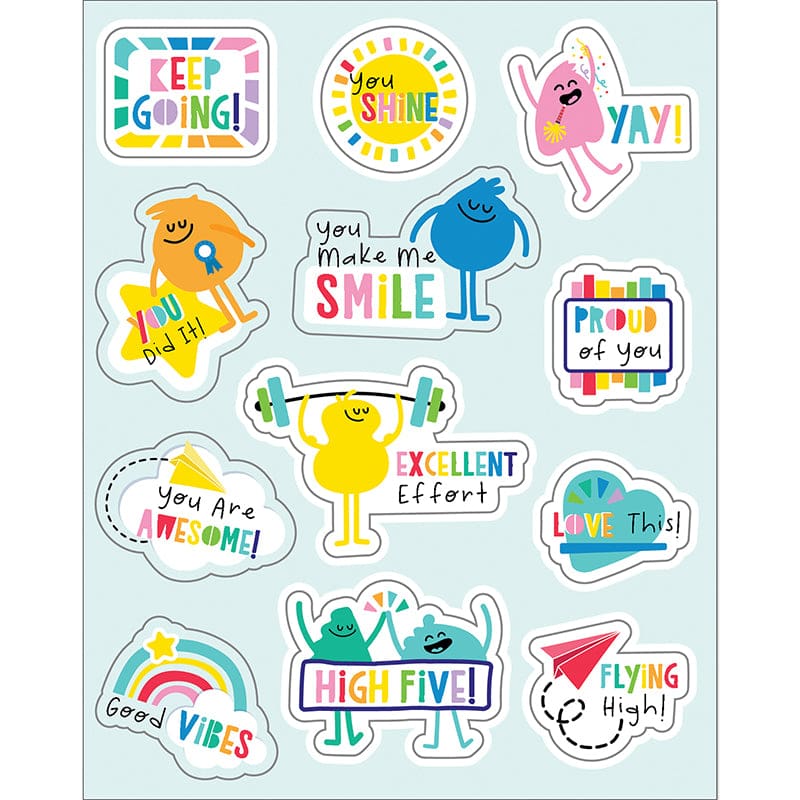 Happy Place Motivational Stickers (Pack of 12) - Stickers - Carson Dellosa Education