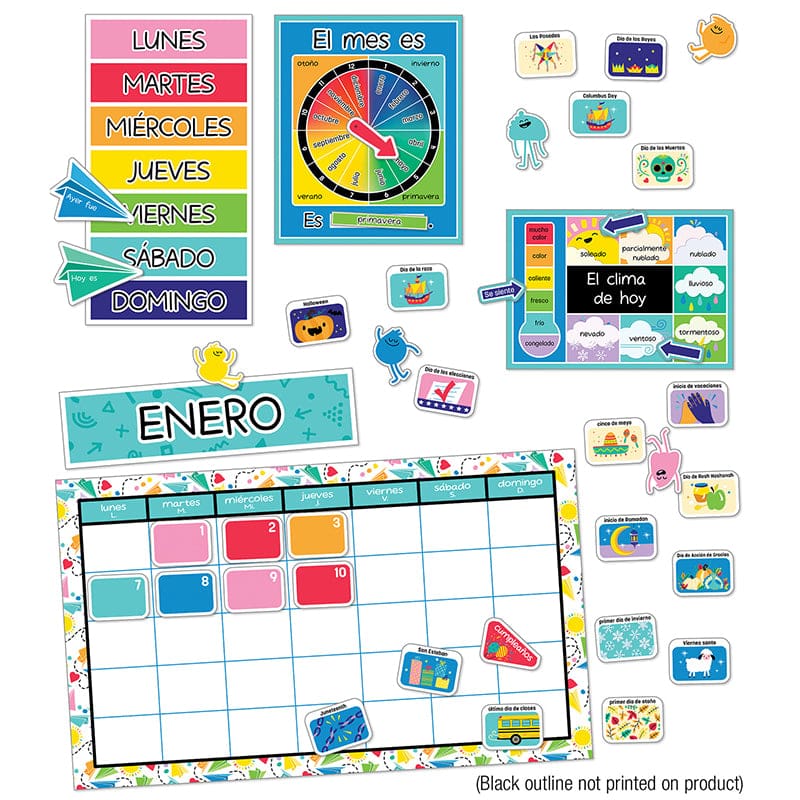 Happy Place Spanish Calendar (Pack of 3) - Bulletin Board Sets - Carson Dellosa Education