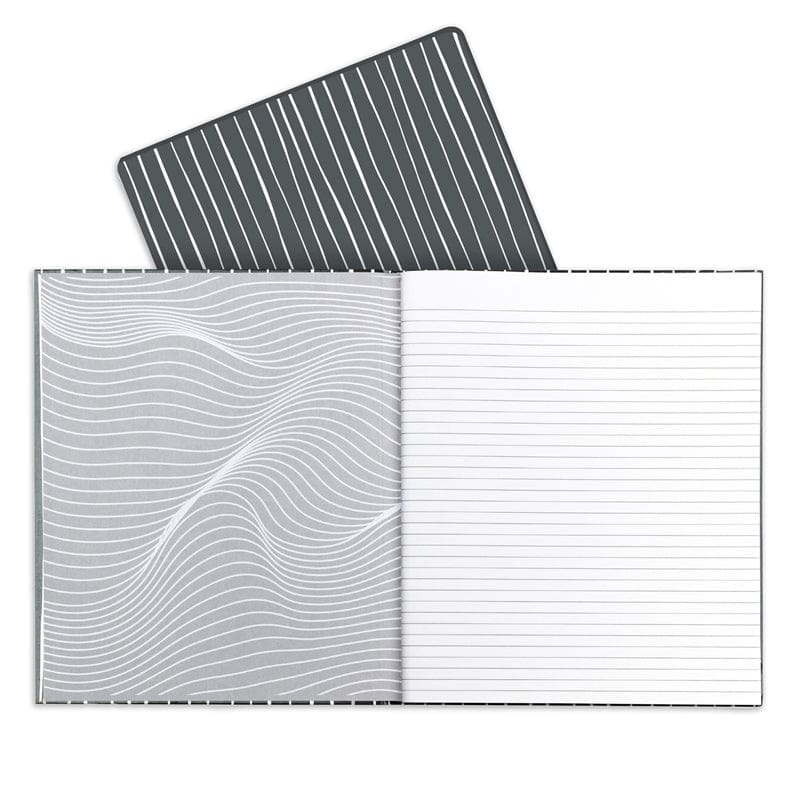Hardbound Notebook 96Pg College Ruled Charcoal And White Stripes (Pack of 3) - Note Books & Pads - C-Line Products Inc