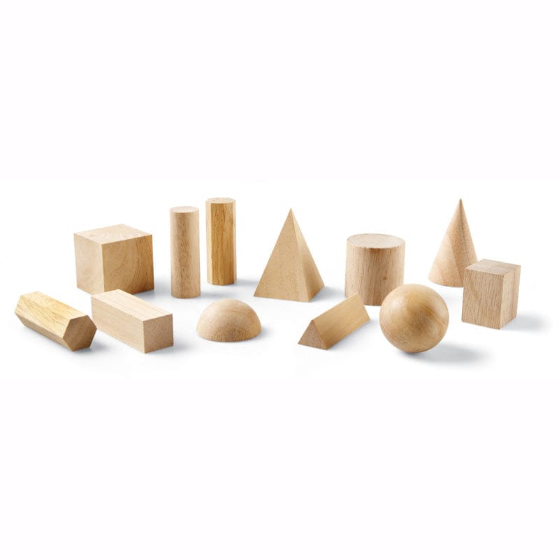 Hardwood Geometric Solids 12-Pk - Geometry - Learning Resources