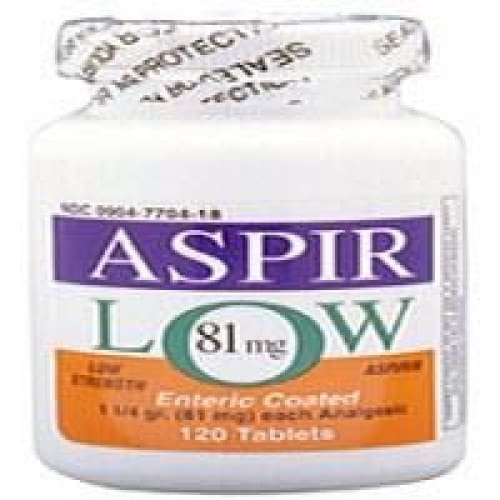 Harvard Drug Aspirin Low 81Mg Ec Tabs B120, Box of 120 (Pack of 4