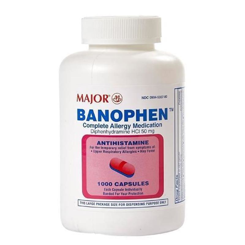 Harvard Drug Banophen Capsules 50Mg Box of 100 (Pack of 5) - Over the Counter >> Allergy Relief - Harvard Drug