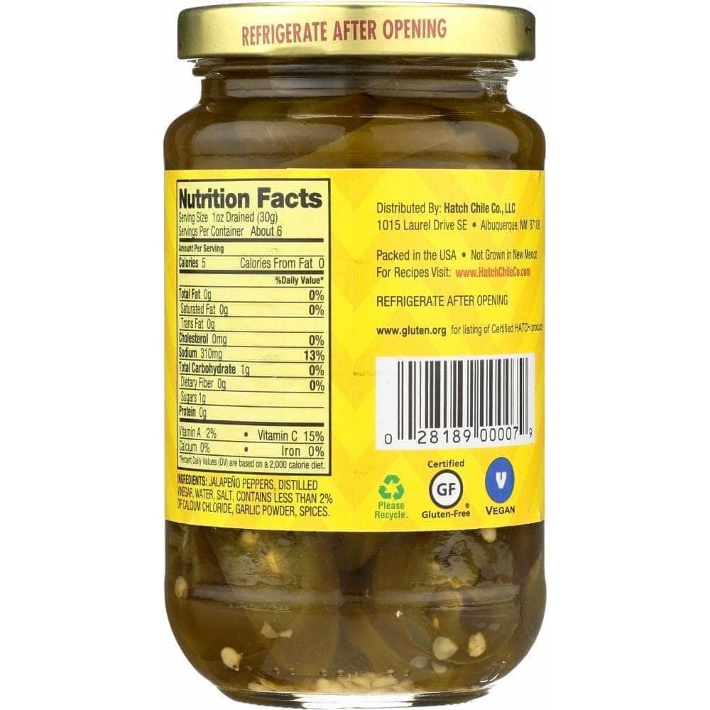 Hatch Hatch Nacho Sliced Jalapenos, 12 oz