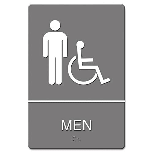 Headline Sign Ada Sign Men Restroom Symbol W/tactile Graphic Molded Plastic 6 X 9 Gray - Office - Headline® Sign