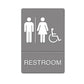Headline Sign Ada Sign Restroom Symbol Tactile Graphic Molded Plastic 6 X 9 Gray - Office - Headline® Sign